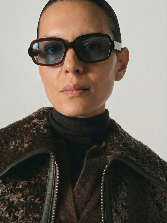 Sylvia Transparent Mahogany Sunglasses